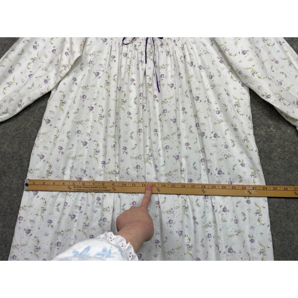The 1 For U Martha Nightgown Womens L Lilac Rose Eyelet Ruffle Prairie Victorian